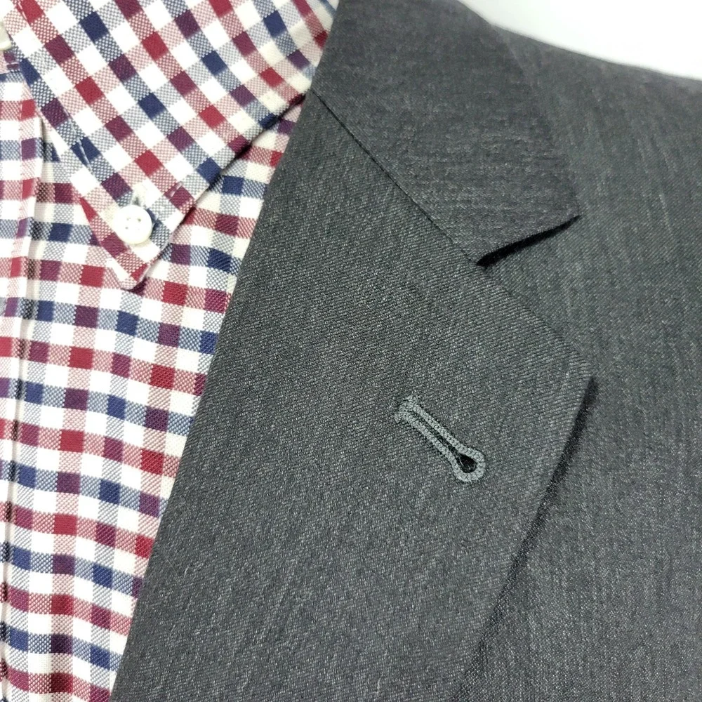 JOS A BANK GORDON Men's Sport Coat Blazer Two Button Charcoal Gray Wool‎ 48L